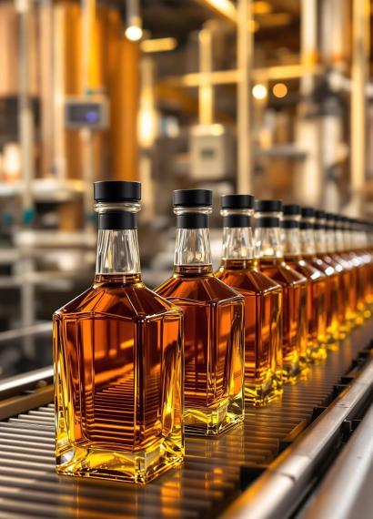 whisky bottling facility interior production