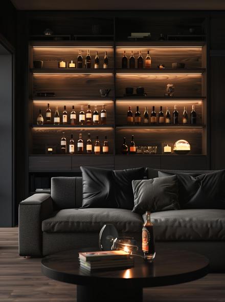 luxury whisky interior premium cellar presentation